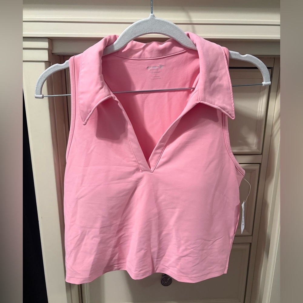 Old Navy Pink Sleeveless Collared V-Neck ActiveTank